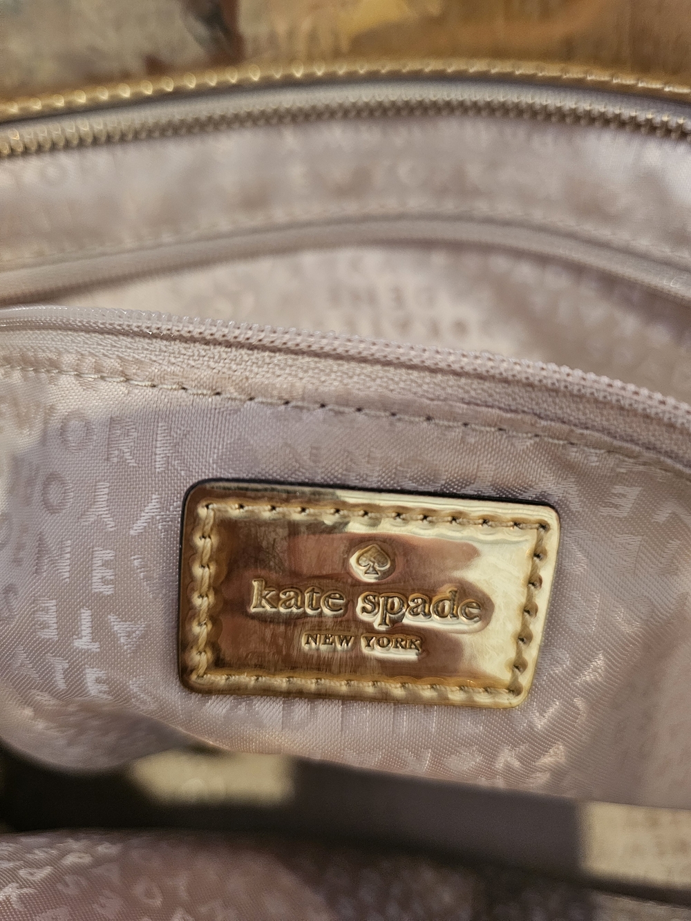 kate spade Metallic Gold Perforated Patent Tote - Picture 10 of 16